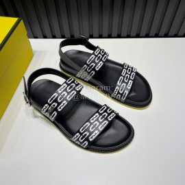 Fendi Printed Calf Leather Scandals For Men Black