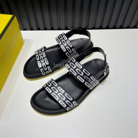 Fendi Printed Calf Leather Scandals For Men Black