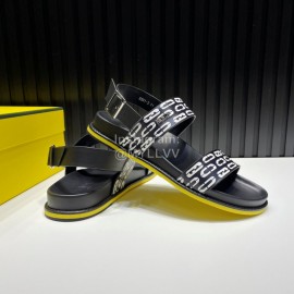 Fendi Printed Calf Leather Scandals For Men Black
