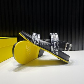 Fendi Printed Calf Leather Scandals For Men Black