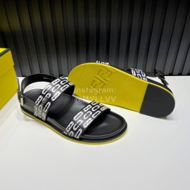 Fendi Printed Calf Leather Scandals For Men Black