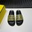 Fendi Printed Calf Leather Slippers For Men Yellow