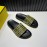 Fendi Printed Calf Leather Slippers For Men Yellow