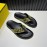 Fendi Printed Calf Leather Flip Flops For Men Yellow