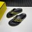Fendi Printed Calf Leather Flip Flops For Men Yellow