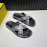 Fendi Letter Printed Calf Leather Cross Slippers For Men Black