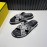 Fendi Letter Printed Calf Leather Cross Slippers For Men Black