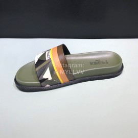 Fendi Fashion Printed Calf Leather Slippers For Men Green