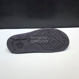 Fendi Fashion Printed Calf Leather Slippers For Men Green