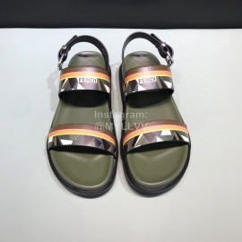 Fendi Fashion Printed Calf Leather Scandals For Men Green