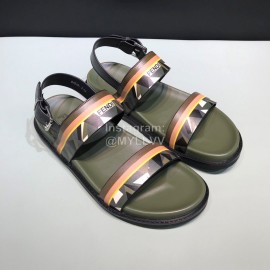 Fendi Fashion Printed Calf Leather Scandals For Men Green
