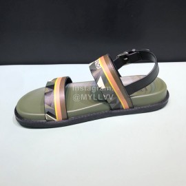 Fendi Fashion Printed Calf Leather Scandals For Men Green