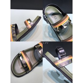 Fendi Fashion Printed Calf Leather Scandals For Men Green