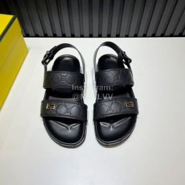 Fendi Black Embossed Leather Scandals For Men