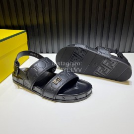 Fendi Black Embossed Leather Scandals For Men