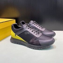 Fendi Mesh Leather Sneakers With Bag Bugs Eyes For Men Black