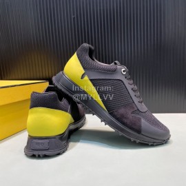 Fendi Mesh Leather Sneakers With Bag Bugs Eyes For Men Black