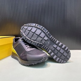 Fendi Mesh Leather Sneakers With Bag Bugs Eyes For Men Black