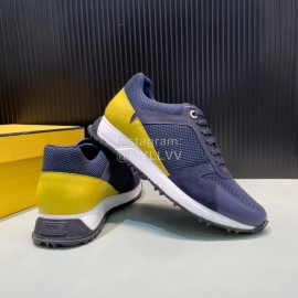 Fendi Mesh Leather Sneakers With Bag Bugs Eyes For Men Navy