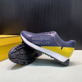 Fendi Mesh Leather Sneakers With Bag Bugs Eyes For Men Navy