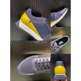 Fendi Mesh Leather Sneakers With Bag Bugs Eyes For Men Navy