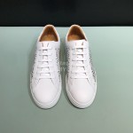 Fendi Leather Organza Lace Up Casual Sneakers For Men White