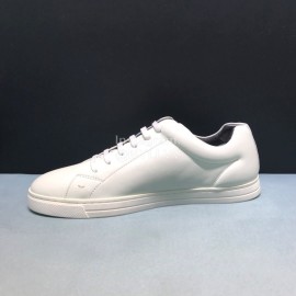 Fendi Leather Lace Up Casual Sneakers With Bag Bugs Eyes For Men Blue