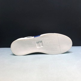 Fendi Leather Lace Up Casual Sneakers With Bag Bugs Eyes For Men Blue