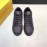 Fendi Printed Leather Lace Up Casual Sneakers For Men Black