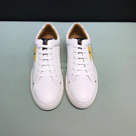 Fendi Fashion Leather Lace Up Casual Sneakers For Men White
