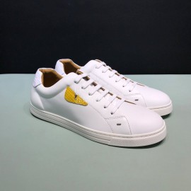 Fendi Fashion Leather Lace Up Casual Sneakers For Men White