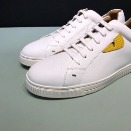 Fendi Fashion Leather Lace Up Casual Sneakers For Men White