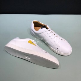 Fendi Fashion Leather Lace Up Casual Sneakers For Men White
