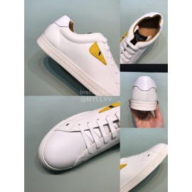 Fendi Fashion Leather Lace Up Casual Sneakers For Men White