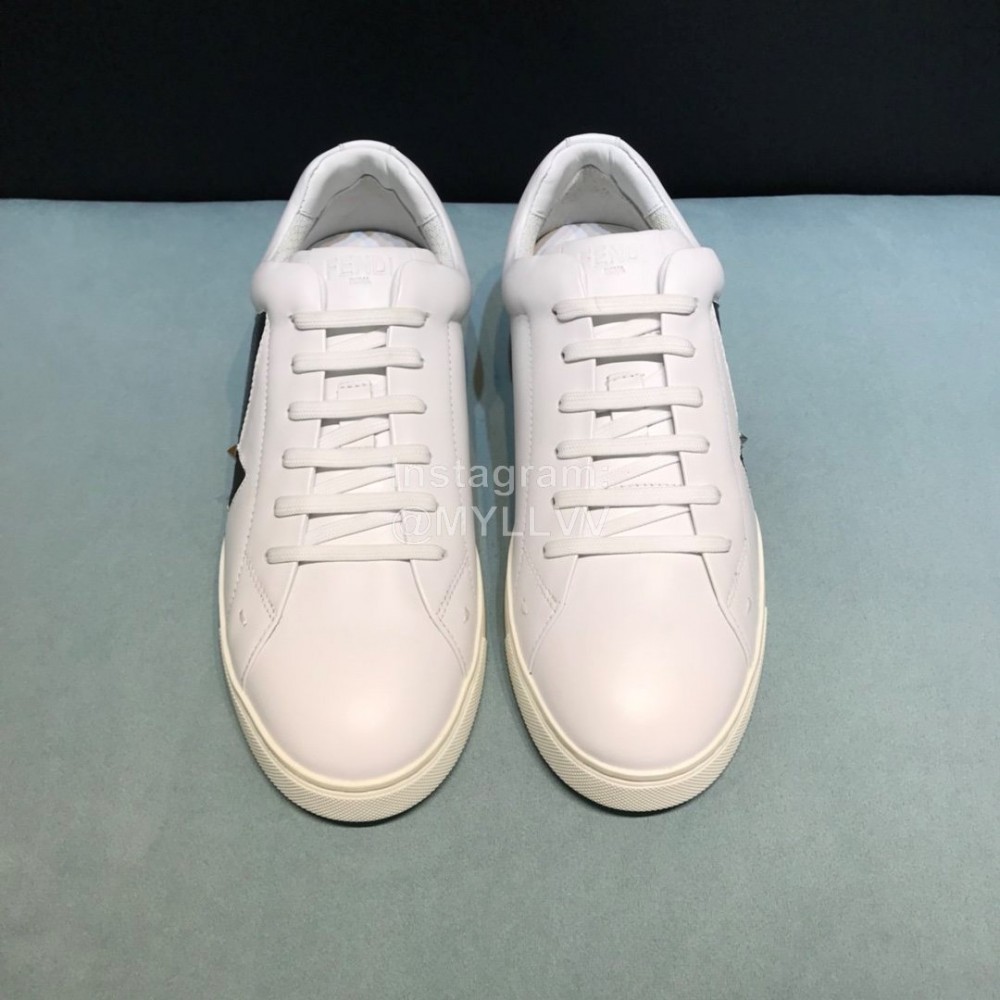 Fendi Summer Leather Casual Sneakers With Bag Bugs Eyes For Men Navy