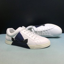 Fendi Summer Leather Casual Sneakers With Bag Bugs Eyes For Men Navy