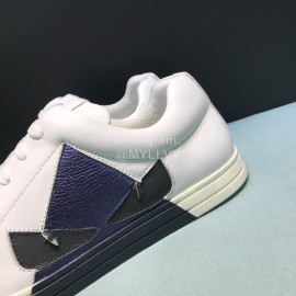 Fendi Summer Leather Casual Sneakers With Bag Bugs Eyes For Men Navy