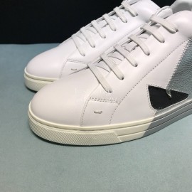 Fendi Summer Leather Casual Sneakers With Bag Bugs Eyes For Men Silver