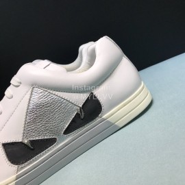 Fendi Summer Leather Casual Sneakers With Bag Bugs Eyes For Men Silver