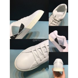 Fendi Summer Leather Casual Sneakers With Bag Bugs Eyes For Men Silver
