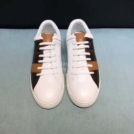 Fendi Embossed Leather Casual Sneakers For Men Brown