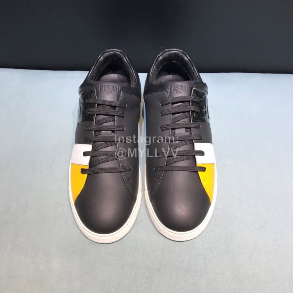 Fendi Embossed Leather Casual Sneakers For Men