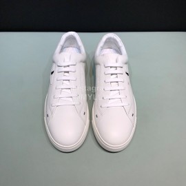 Fendi Leather Casual Lace Up Sneakers With Bag Bugs Eyes White For Men 