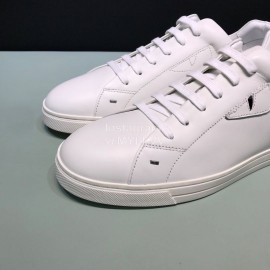 Fendi Leather Casual Lace Up Sneakers With Bag Bugs Eyes White For Men 