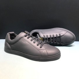 Fendi Leather Casual Sneakers For Men Black