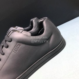 Fendi Leather Casual Sneakers For Men Black