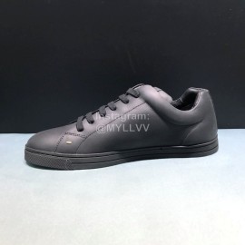 Fendi Leather Casual Sneakers For Men Black