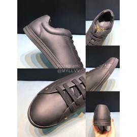 Fendi Leather Casual Sneakers For Men Black