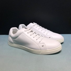 Fendi White Leather Casual Sneakers For Men 