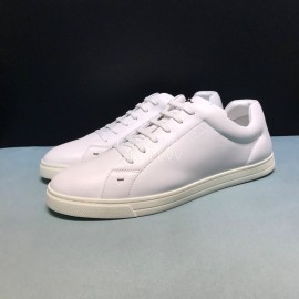 Fendi White Leather Casual Sneakers For Men 